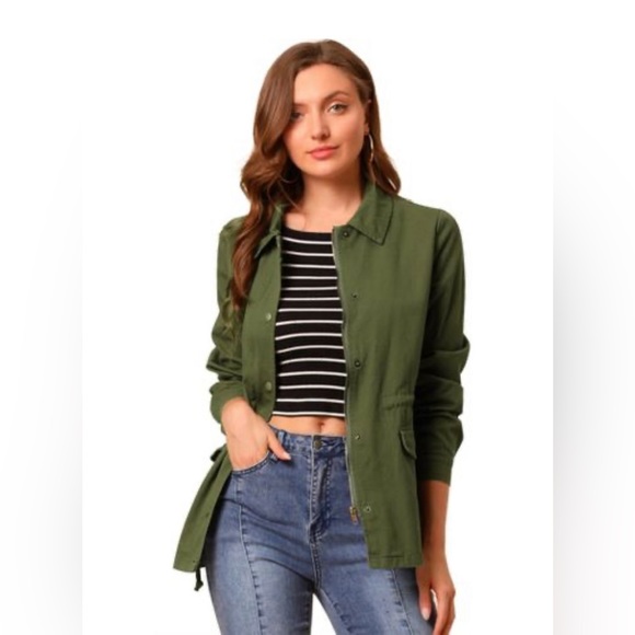 Allegra K Women's Drawstring Waist
Flap Pockets Lightweight Utility
Jacket XL - Picture 1 of 6